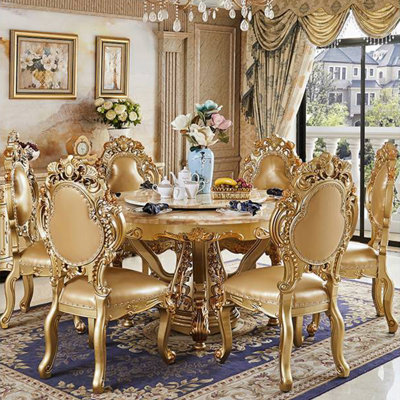 Luxury Modern Round Marble Dining Table Sets