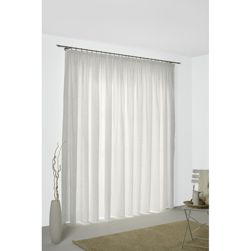 Pedersen Pencil Pleat, Single Curtain, opaque, Cream, 132cm Width x 220cm Drop