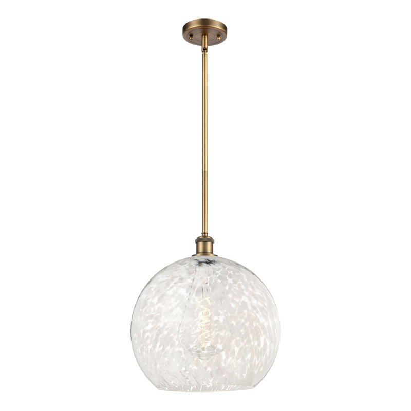 Luminaire suspendu 1 lumière Ballston Mouchette-516-G1216, H 16,63 po x l 13,75 po x P 13,75 po, Laiton brossé