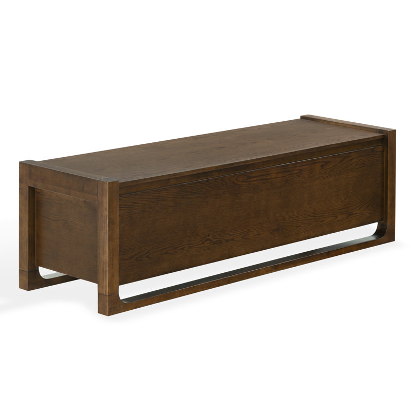 Banc de rangement en bois Tyrell, Noyer