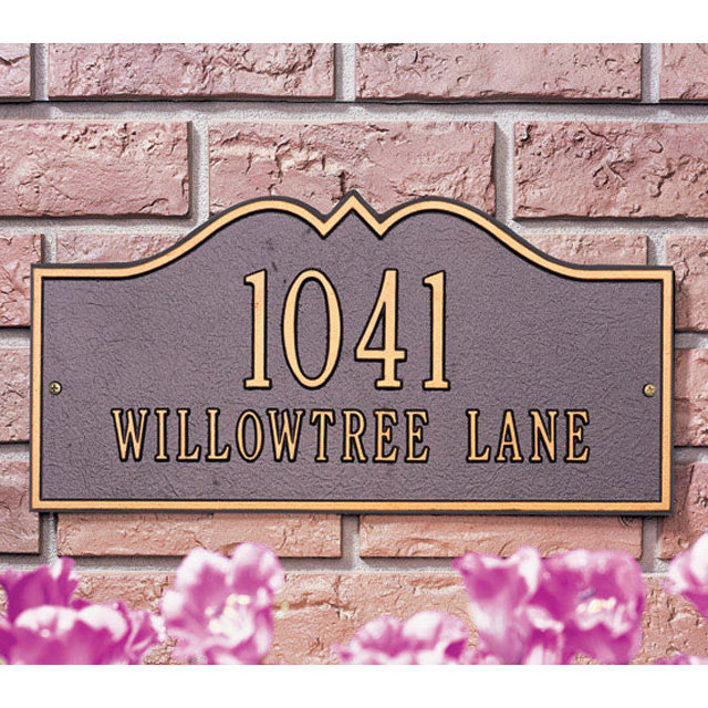 Plaque d'adresse murale Hillsboro, Noir et or, Oui