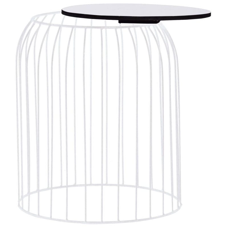 Table basse avec rangement Swinehart, Blanc, gris