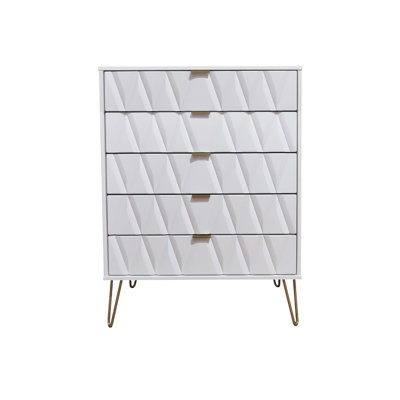 Fully Assembled Forst 5 Drawer 76.5Cm W Chest of Drawers