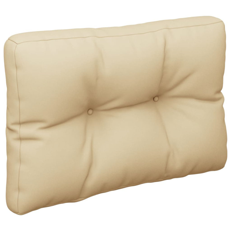 vidaXL Pallet Cushion Beige Polyester Water-resistant materials Cushion, Beige, 23.6" H x 15.7" W x 4.7" D