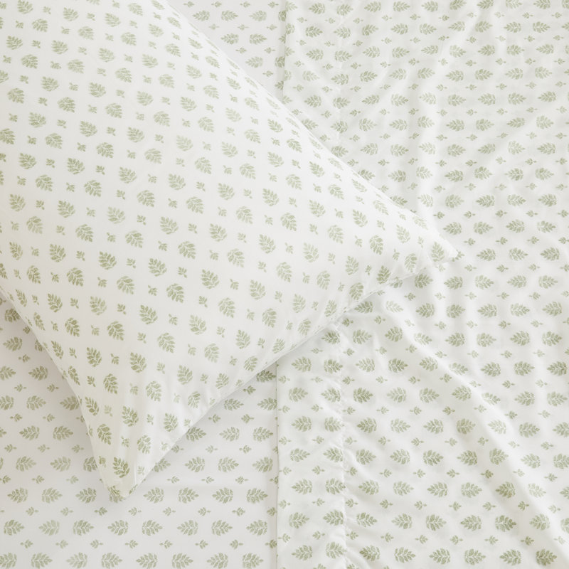 Yellow Floral Brushed Microfiber Full Sheet Set