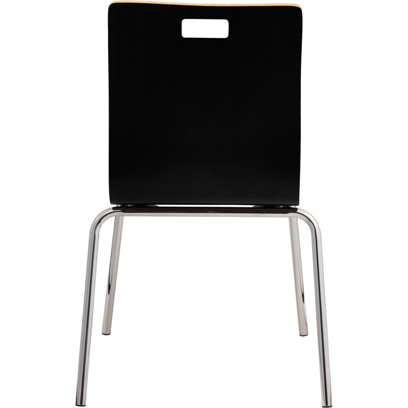 Chaise empilable Bushwick, siège en contreplaqué cintré avec finition stratifiée, Espresso, 4