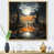 Toile avec cadre flottant or