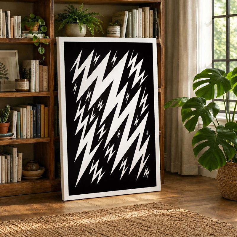 Electric Geometry Geometric - Wrapped Canvas, 18x12 - 45.7 x 30.5 cm, Taupe Border
