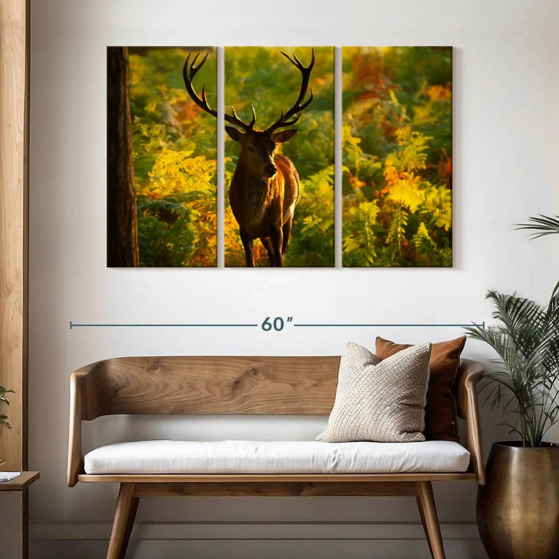 Cerf Brampt Autumn Woodland, H 32 po x l 50 po