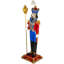 Soldat casse-noisette de Noël en fibre de verre rouge et bleu avec sceptre