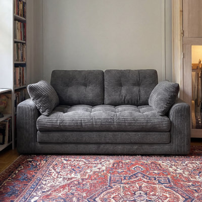 Convertible Folding Sofa Bed, Sponge Floor Couch with Pillows for Small Space Living Room Bedroom, No-Assembly Required