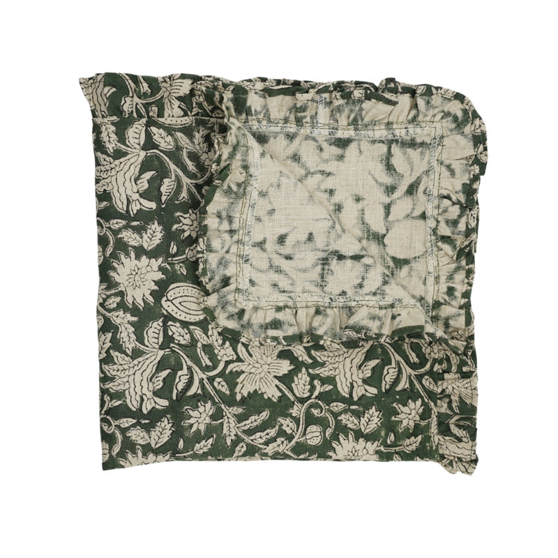 Fabdivine Handmade Frill Napkins 18x18 Inch Elegant set of 12 Table Décor, Manikarnika