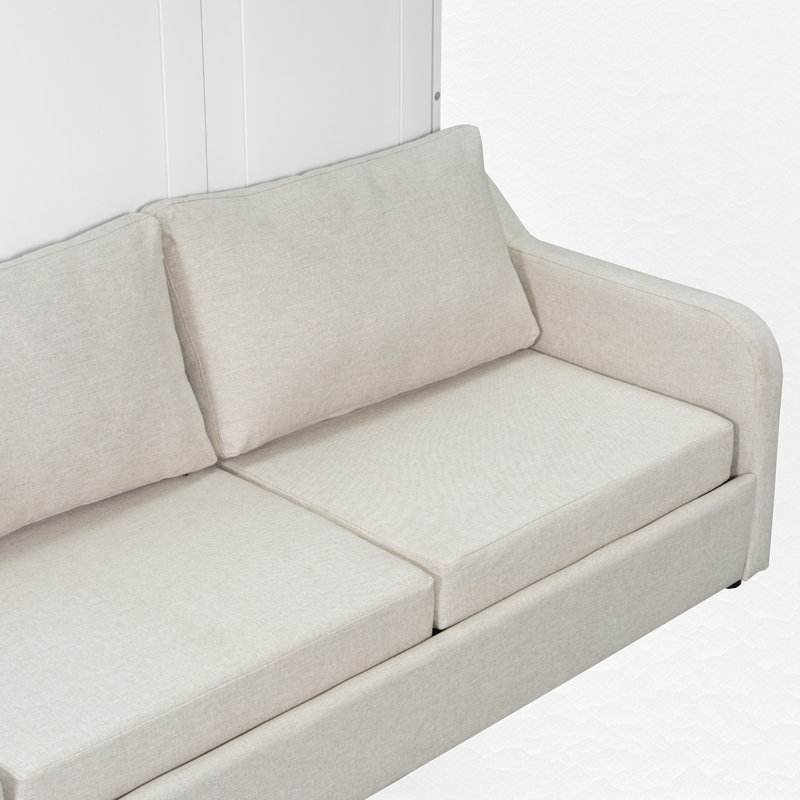 Lit escamotable double avec canapé et tablette