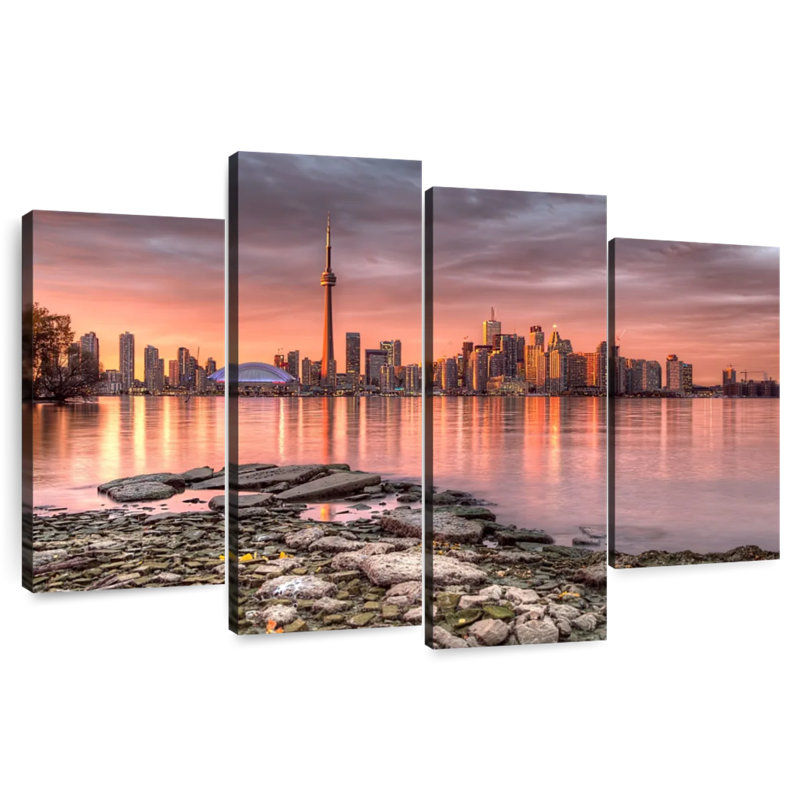 Nicci, coucher de soleil sur l'horizon de Toronto, H 54 po x l 84 po