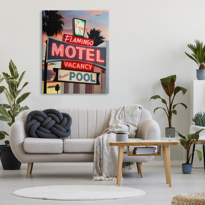 "Tropical Flamingo" sur toile par Larry Grossman, H 48 po x l 36 po x P 1,5 po