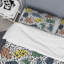 Ensemble de housse de couette en microfibre bleu / jaune / vert 3 pièces