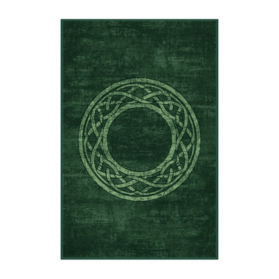 Soft Plush Fedele St Patties Modern & Contemporary Abstract Area Rug in Green – Green Binding
