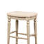 Saddle Top Wooden Bar Stool With Fabric Upholstery
