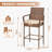 Outdoor Patio Wicker Bar Stools Set Of 4, Pe Wicker Rattan Bar Stools With Removable Cushions, Ergonomic Armrests & Backrest, All-weather Outdoor Bar Stools For Patio. Backyard, Poolside-110976557