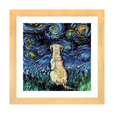 «Yellow Labrador Night» par Aja Treves - reproduction d'art