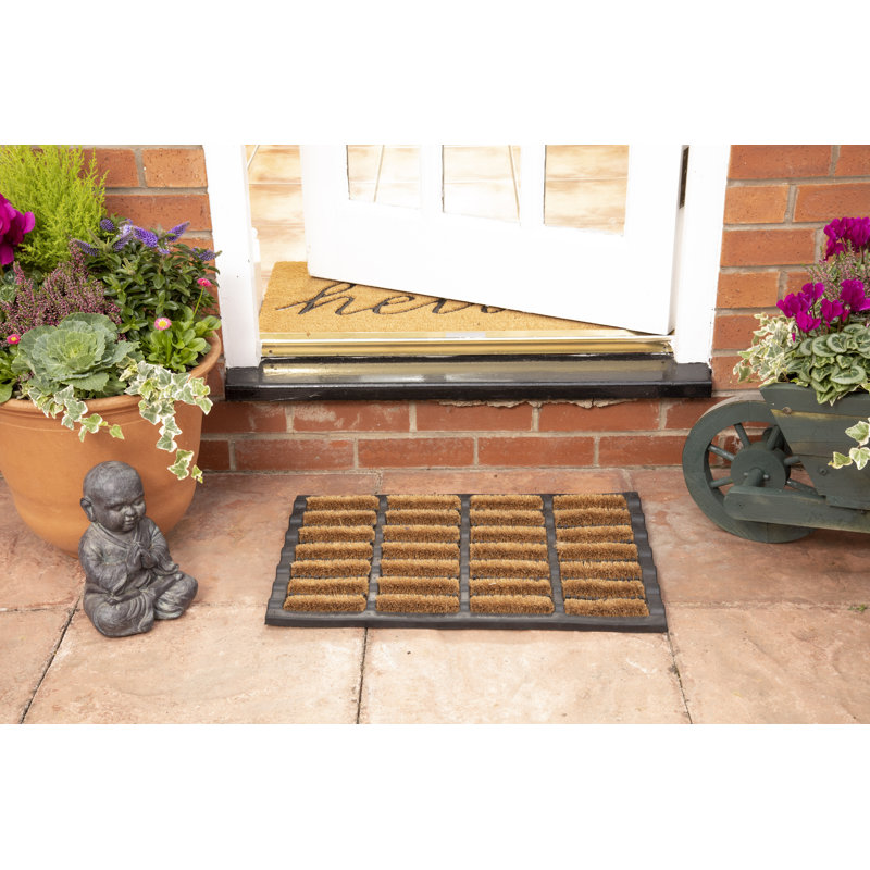 Necmiye Non-Slip Striped Outdoor Doormat