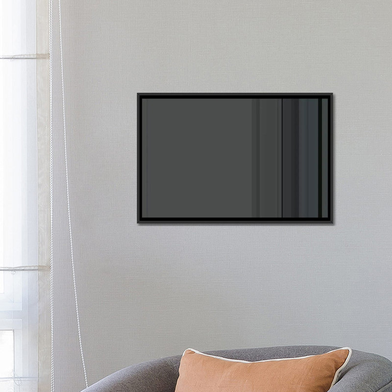 Rayures gris anthracite, impression sur toile, H 40 po x l 60 po x P 1,5 po, Toile avec cadre noir, Pas de tapis