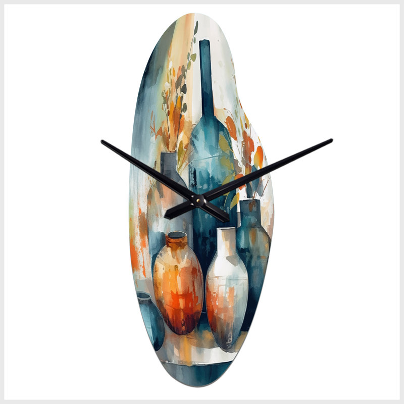Horloge murale asymétrique en métal Glanton, Grand