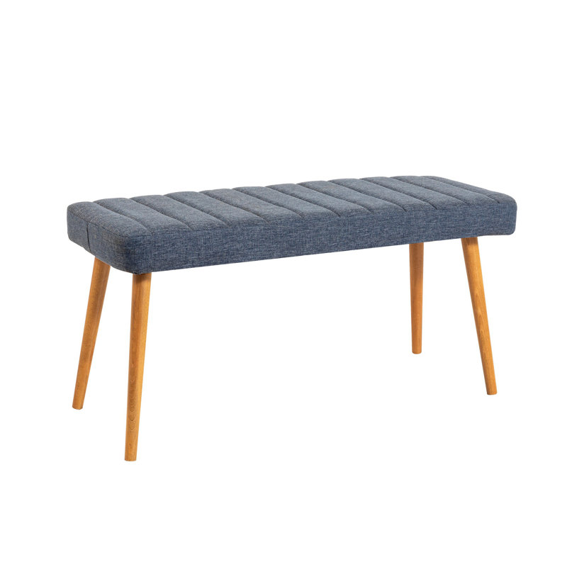 Banc moderne scandinave, structure en métal avec revêtement 100% lin, 39,4 po x 15,4 po x 18,9 po | Élégant, parfait pour le vestibule, le salon ou la chambre à coucher | Conception élégante et fonctionnelle