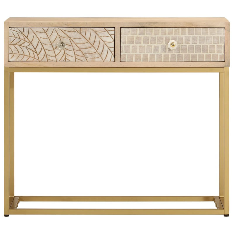 Krystal 90cm Solid Wood Top Console Table