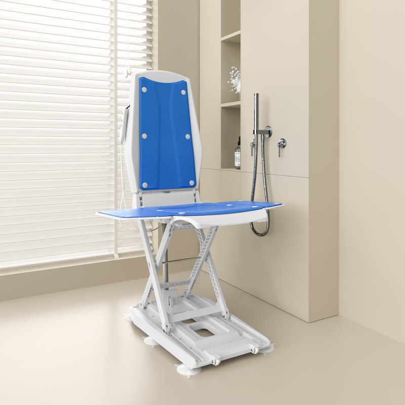 AX10 Electric Bath Lift Chair, IP68 Waterproof, Portable with Wheels, Supports Up to 300 lbs