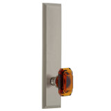 Grandeur Carré Tall Plate Privacy with Baguette Amber Crystal Door Knob