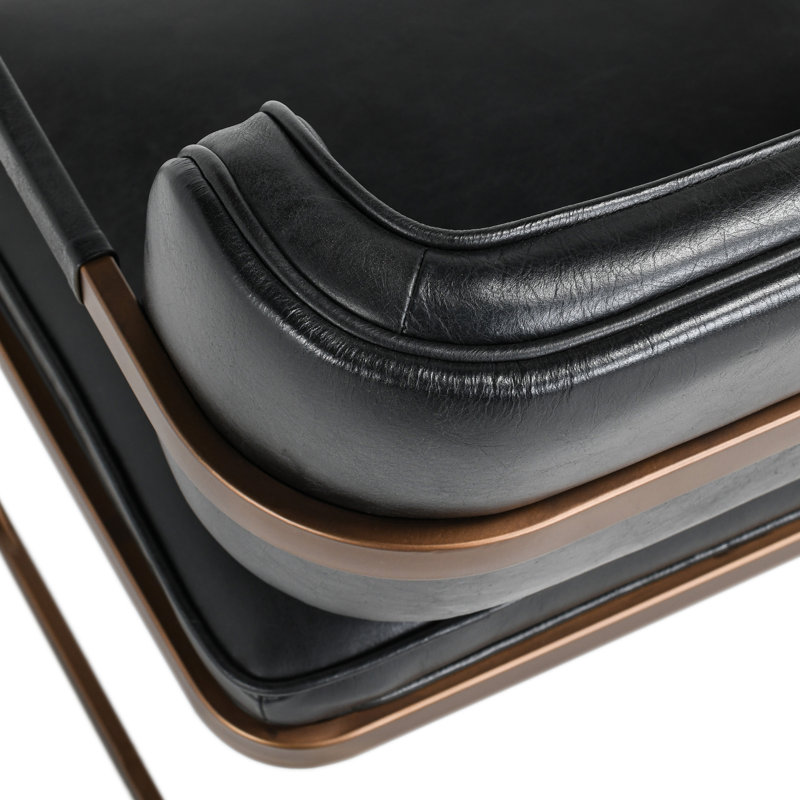 Fonda Leather Dining Chair, Black/Copper