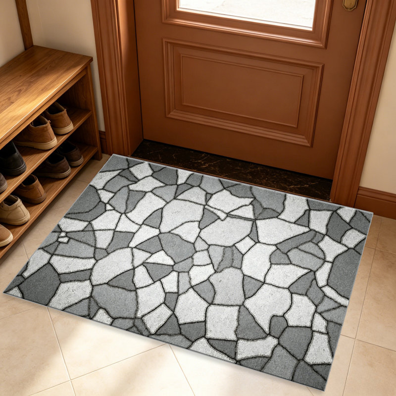 Grey Neutral Stained Glass Rug carpet-easy to clean, machine-washable, soft and comfortable; suitable for door mats, kitchens, living rooms, bedrooms, corridors, and laundry areas. Easy to clean, durable carpet for home decoration.
