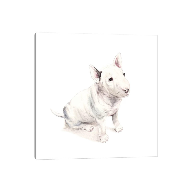 Bull Terrier by Wandering Laur - Wrapped Canvas Painting, 45.72 cm H x 45.72 cm W x 1.91 cm D
