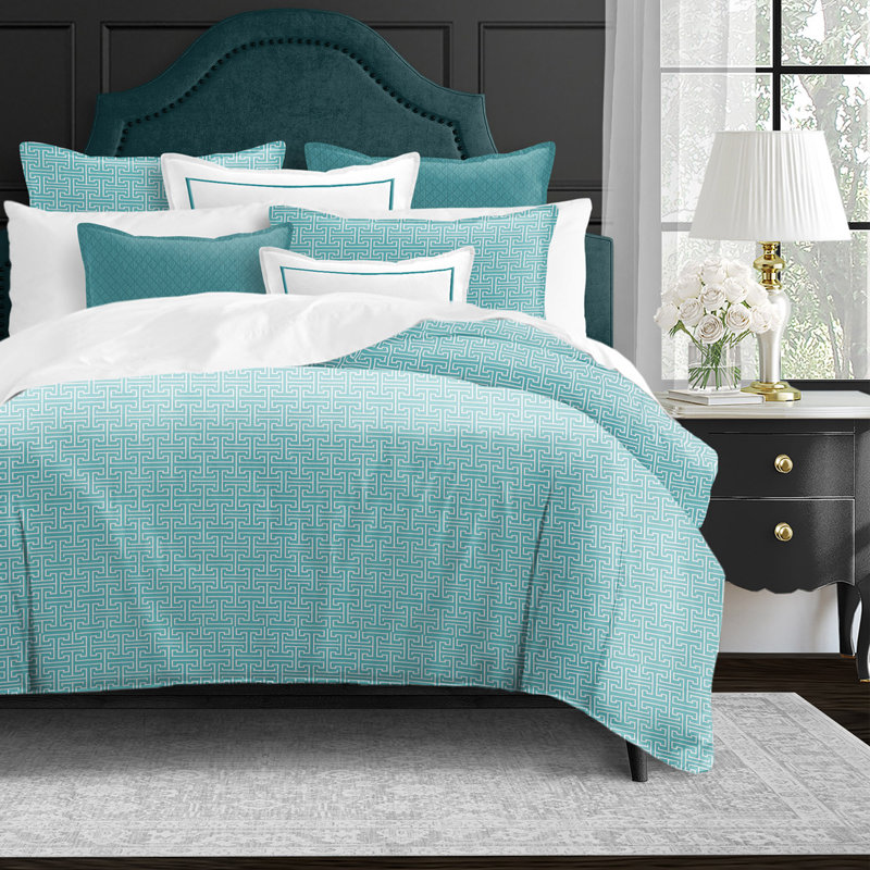 Ensemble de housse de couette Meadow, Cal. Couvre-lit très grand + 2 très grandes taie, Gunnar turquoise