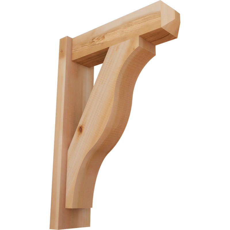 Persienne en bois rustique Funston Craftsman, P 18 po x H 26 po, Cèdre rouge de l'Ouest l 5 1/2 po (lisse)