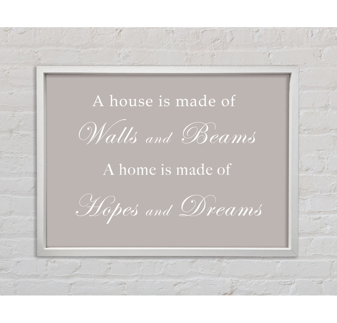 Home Quote Walls N Beams Hopes N Dreams Chocolate - Single Picture Frame Kunstdrucke auf Leinwand