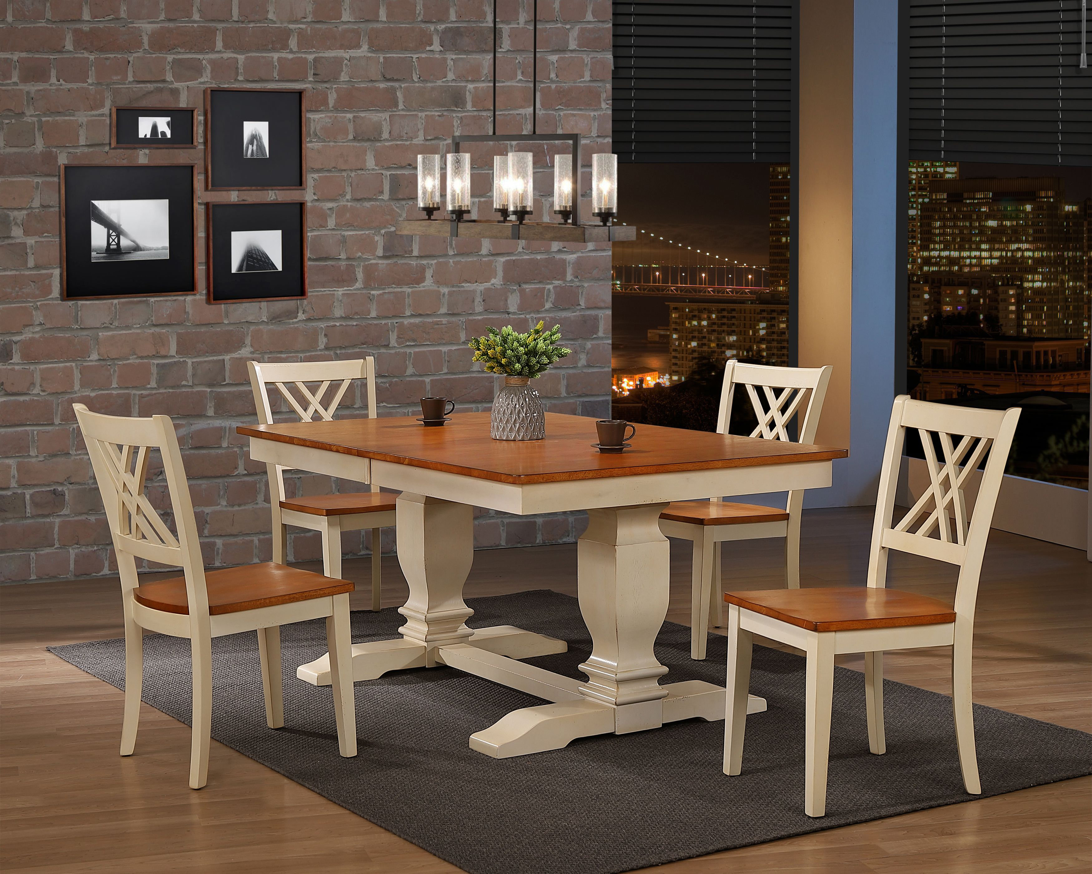 Rosalind Wheeler Comari 5 - Piece Extendable Rubber Solid Wood Dining ...