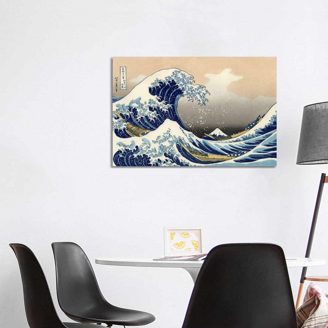 The Great Wave At Kanagawa, 1829 by Katsushika Hokusai - Wrapped Canvas Painting