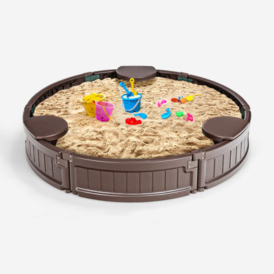 Freeport Park Alanis 120cm x 21cm Plastic Round Sandbox with Cover
