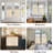  Sheer Linen Kitchen Curtains, Striped Print Farmhouse Decor Cafe Curtains, Boho Drapes with Rod Pocket for Living Room Bathroom, 2 Panels-59006797-59006796