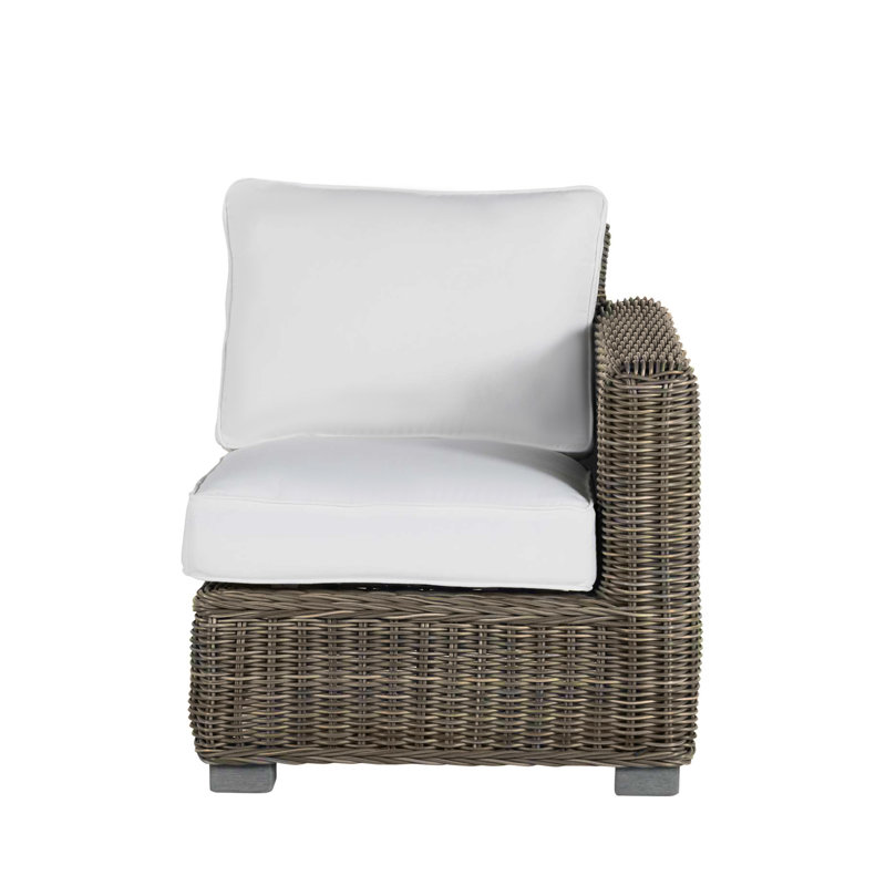 Rustic Patio Lounge Chair with Cushions, Welt, Rollo Cream InsideOut® Linen, Oyster