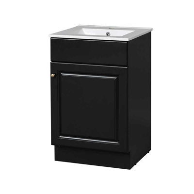 Meuble-lavabo de 20 po avec lavabo en céramique, meuble-lavabo avec tablette de porte et tablette réglable
