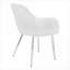 Chaises de salle à manger modernes à accoudoirs compacts, similicuir blanc classique avec pieds en métal chromé, ensemble de 2 pour la cuisine et la salle à manger