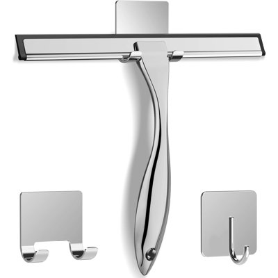 Raclette de douche en acier inoxydable pour porte de douche en verre