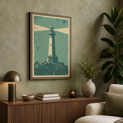 Lighthouse Beacon Vintage - Wrapped Canvas