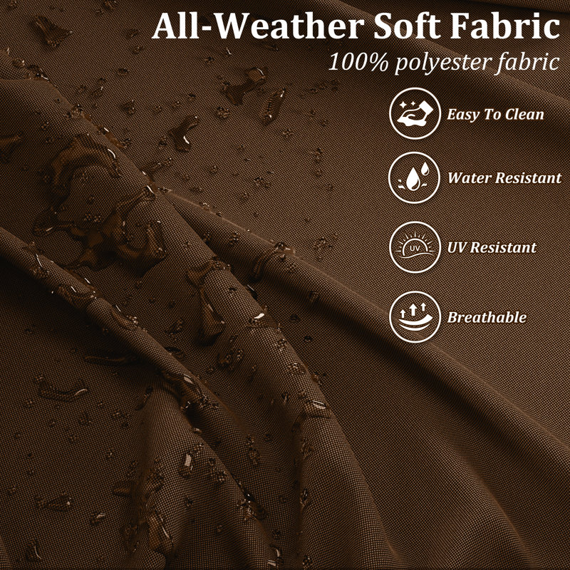 Cartert 14 Pcs Outdoor Cushion Cover Set For 4" Outdoor Cushions Patio Furniture Cushion Covers, Covers Only, Brown