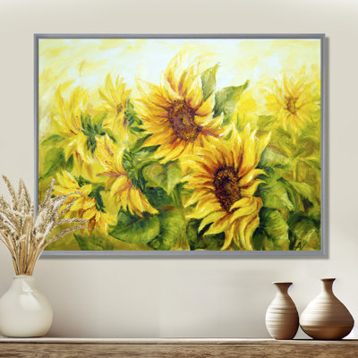 Bright Yellow Sunny Sunflowers - impression d'art graphique