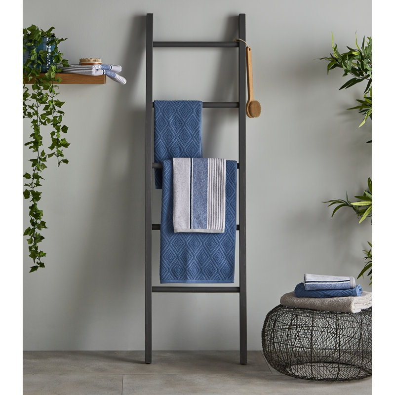 Diamond Sculpture Bath Sheet, Blue
