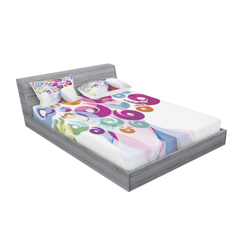 Ensemble de draps à spirales concentriques, Taies d'oreiller pour grand lit